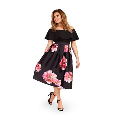 Jessica Wright for Sistaglam Black 'Alexus' floral prom skirt